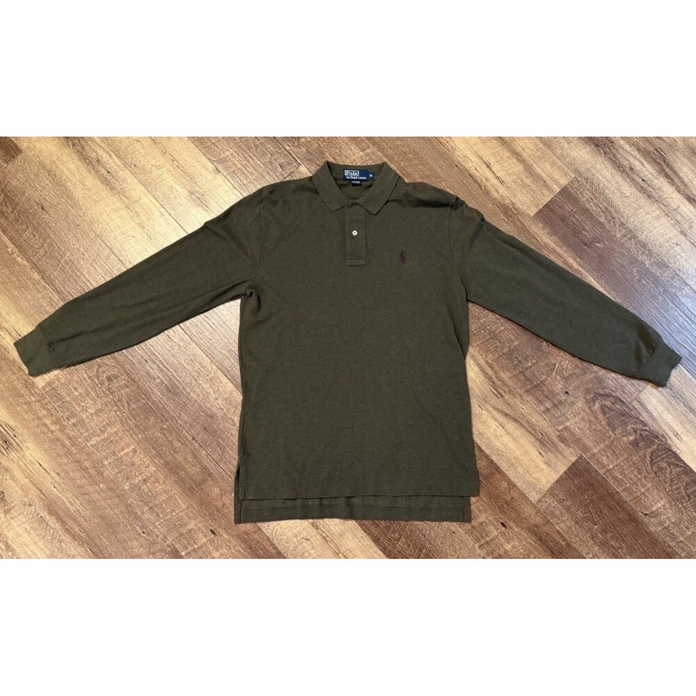 POLO Ralph Lauren Long Sleeve Polo Shirt (Men’s Size MEDIUM) Green